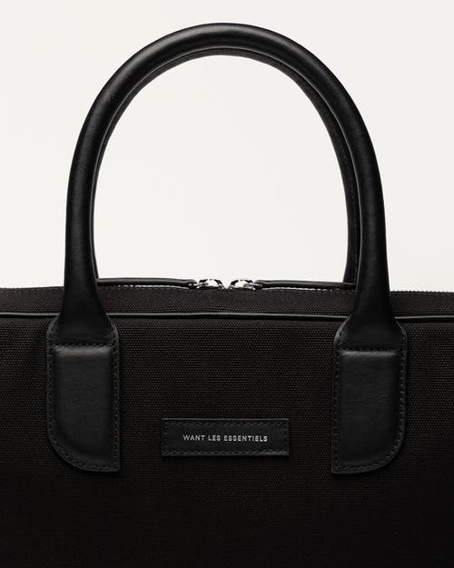 Want Les Essentiels De La Vie Want Les Essentiels Lesage Organic Cotton Canvas Computer Bag In Black