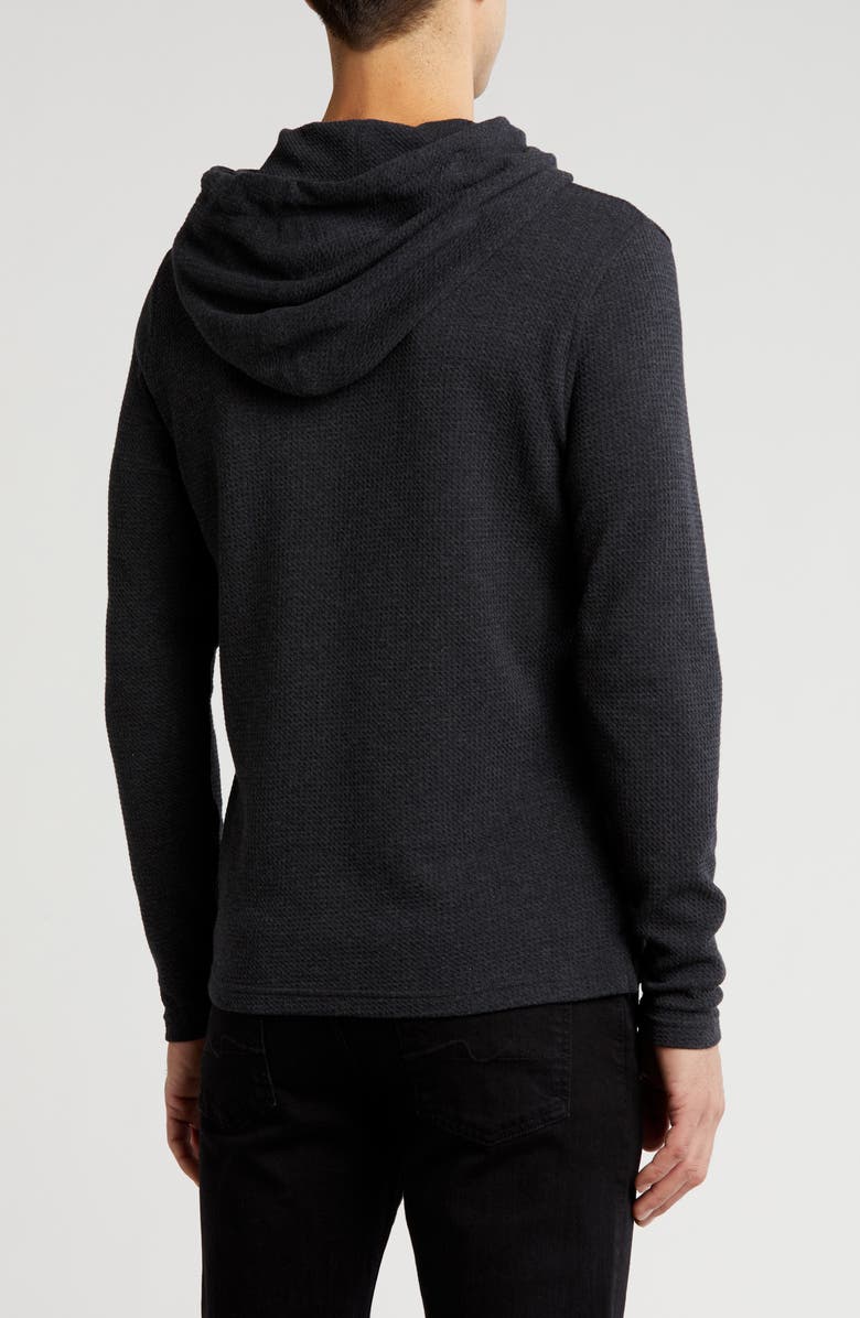 Robert Barakett Kylian Waffle Knit Hoodie, Alternate, color, Black