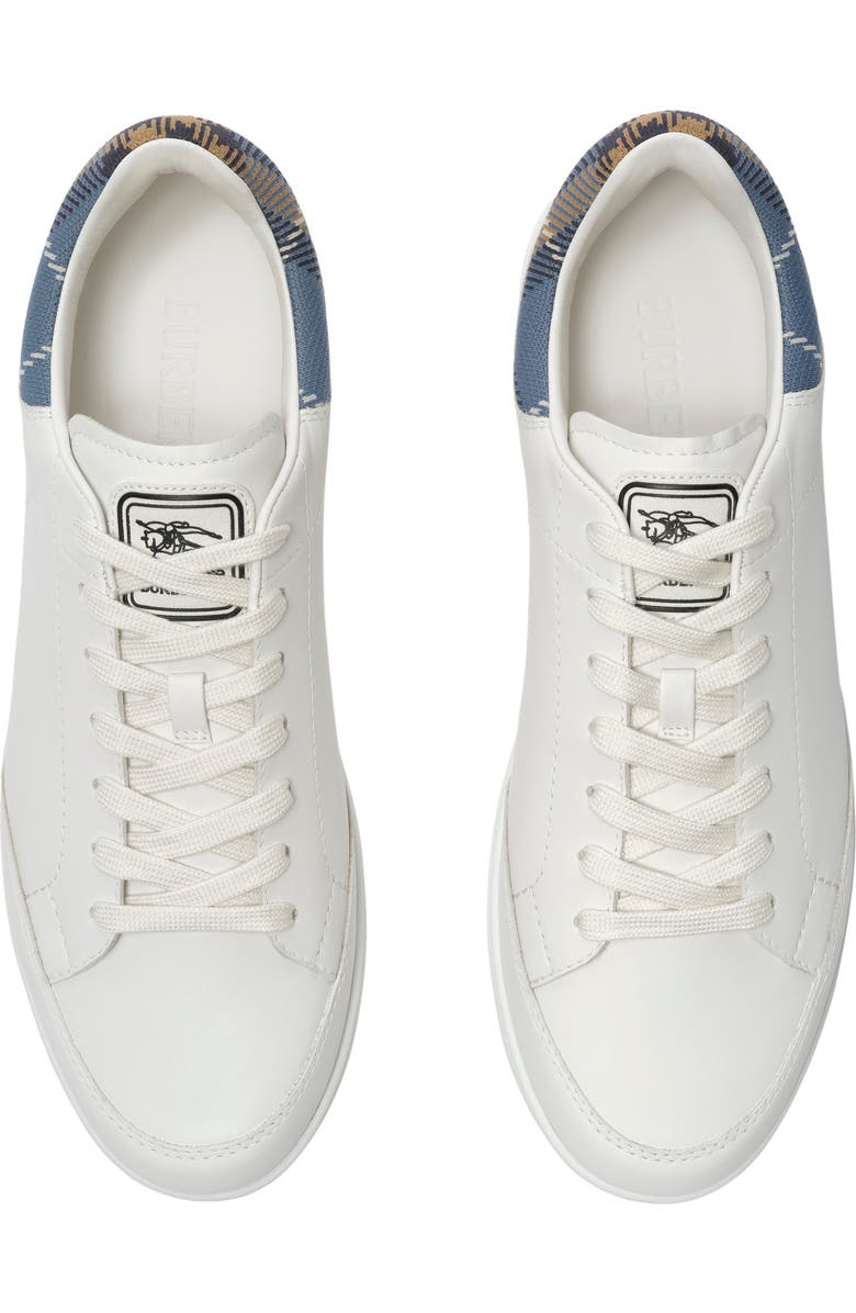 Burberry Leather Set Sneakers, Alternate, color, Porcelain White/Wave Blue