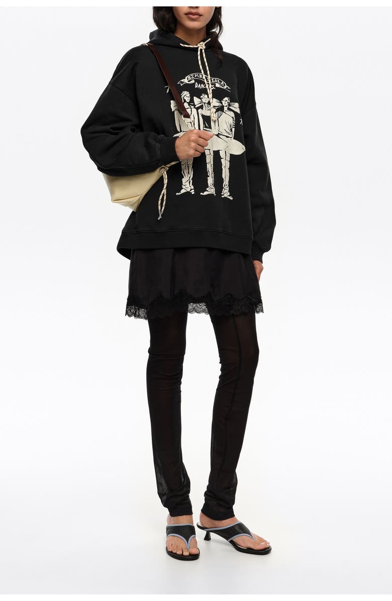 Bimba y Lola Washed Dancers Logo Hooded Sweatshirt, Alternate, color, Washed Black