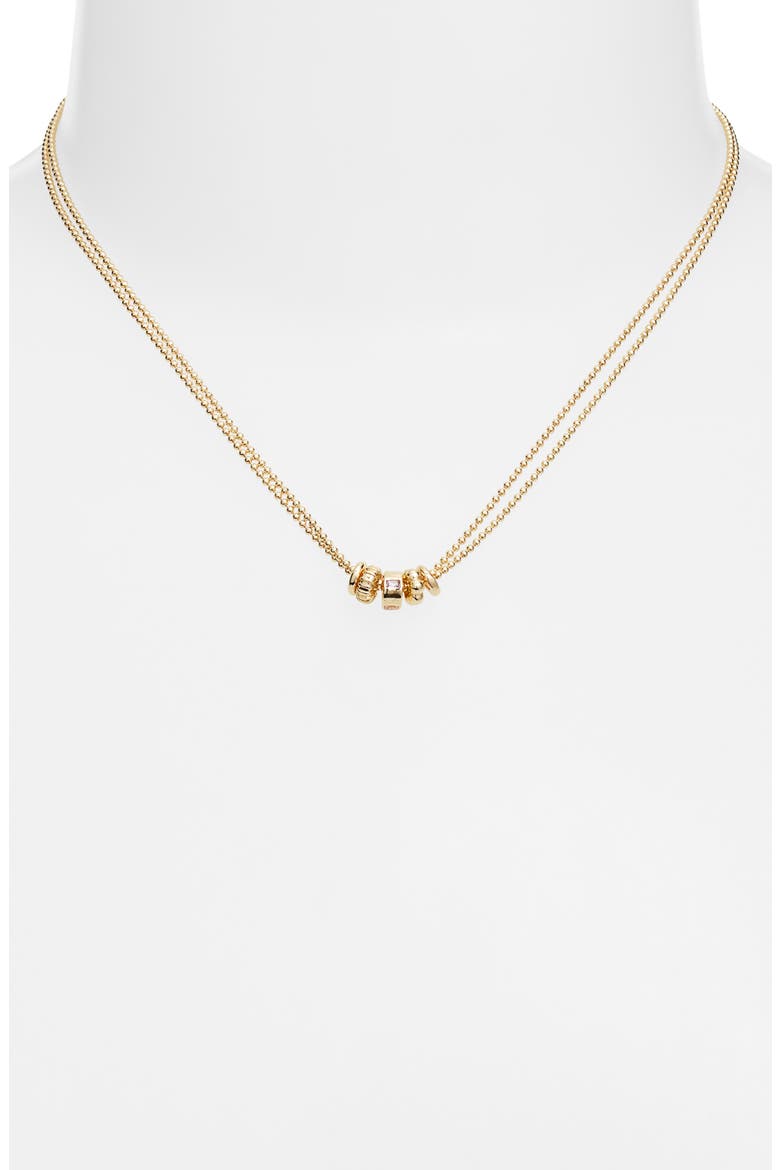 Demi Fine Cubic Zirconia Rondelle Necklace, Alternate, color, CLEAR- GOLD