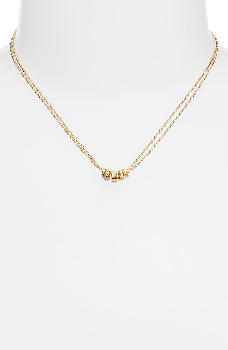 Chelsea28 Demi Fine Cubic Zirconia Rondelle Necklace, Alternate, color, Clear- Gold