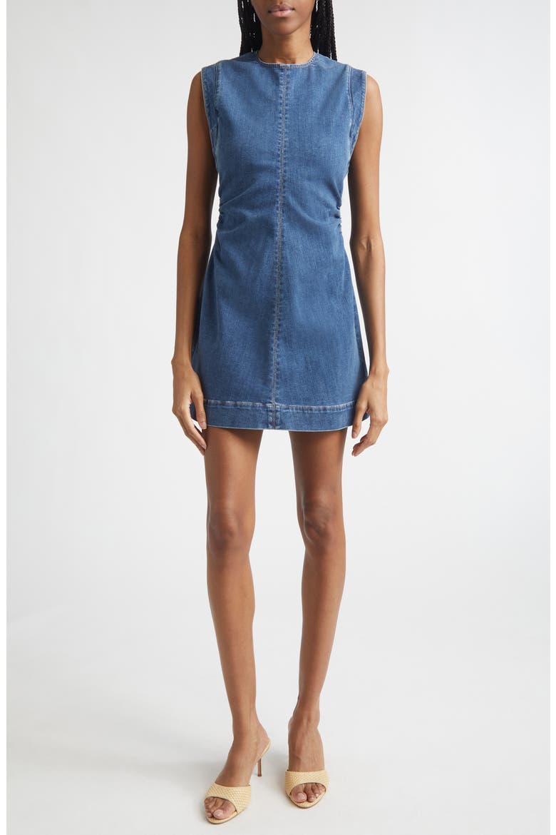 Imara Denim Minidress, Main, color, DARK BRIGHT BLUE