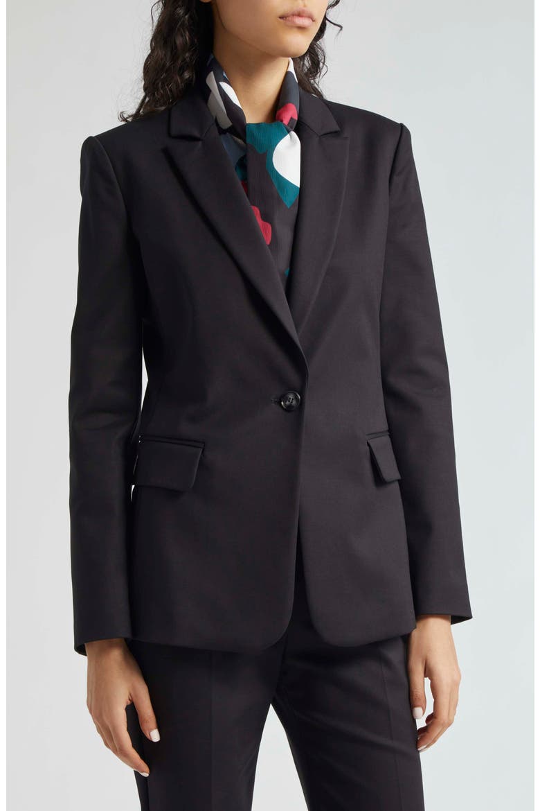 Cotton Couture One-Button Blazer, Alternate, color, SOLID BLACK