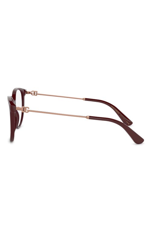 Dolce & Gabbana Dolce&gabbana 54mm Butterfly Optical Glasses In Bordeaux/rose Gold