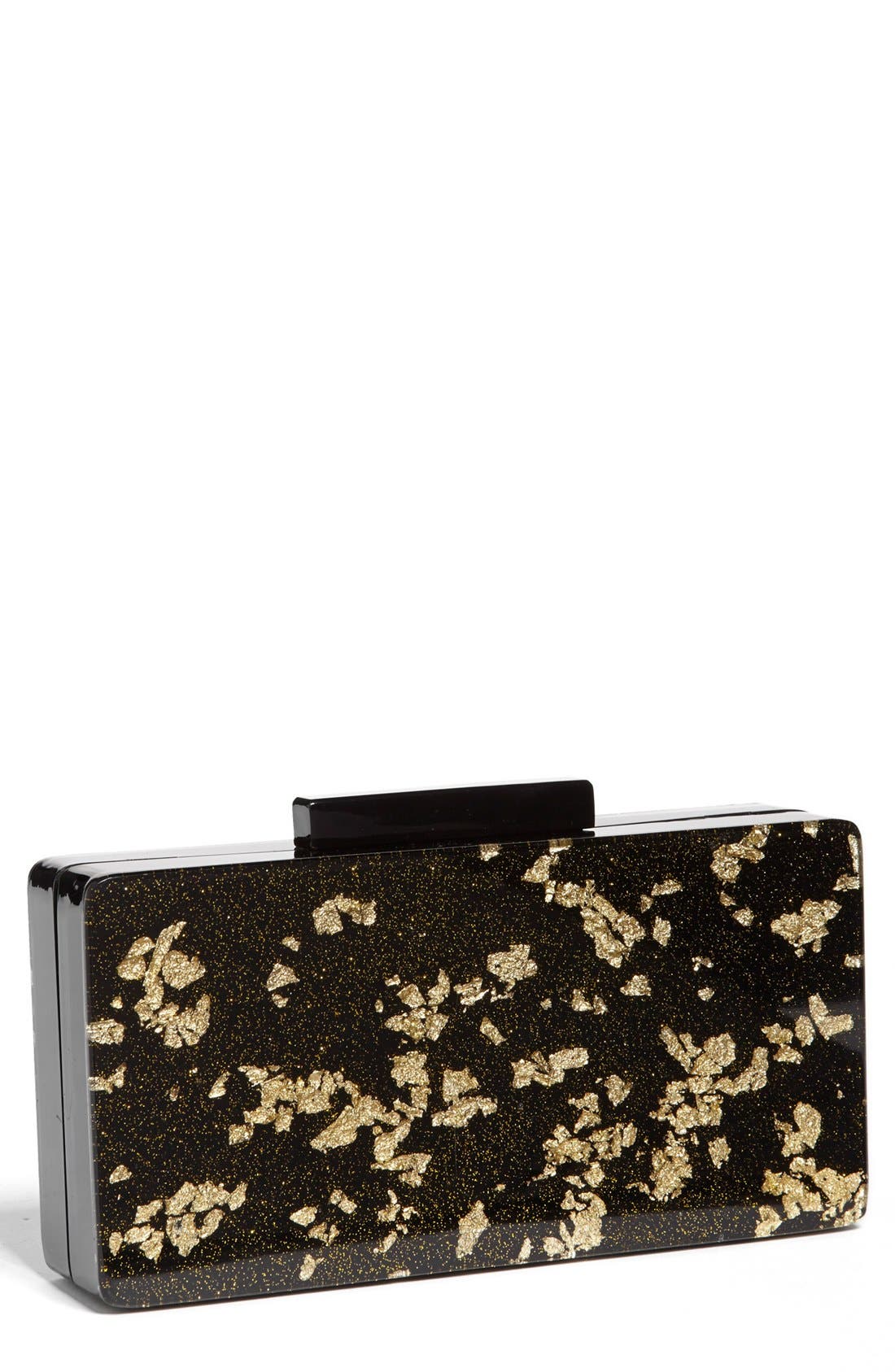 'Glimmer' Resin Clutch, Main, color, BLACK/ GOLD