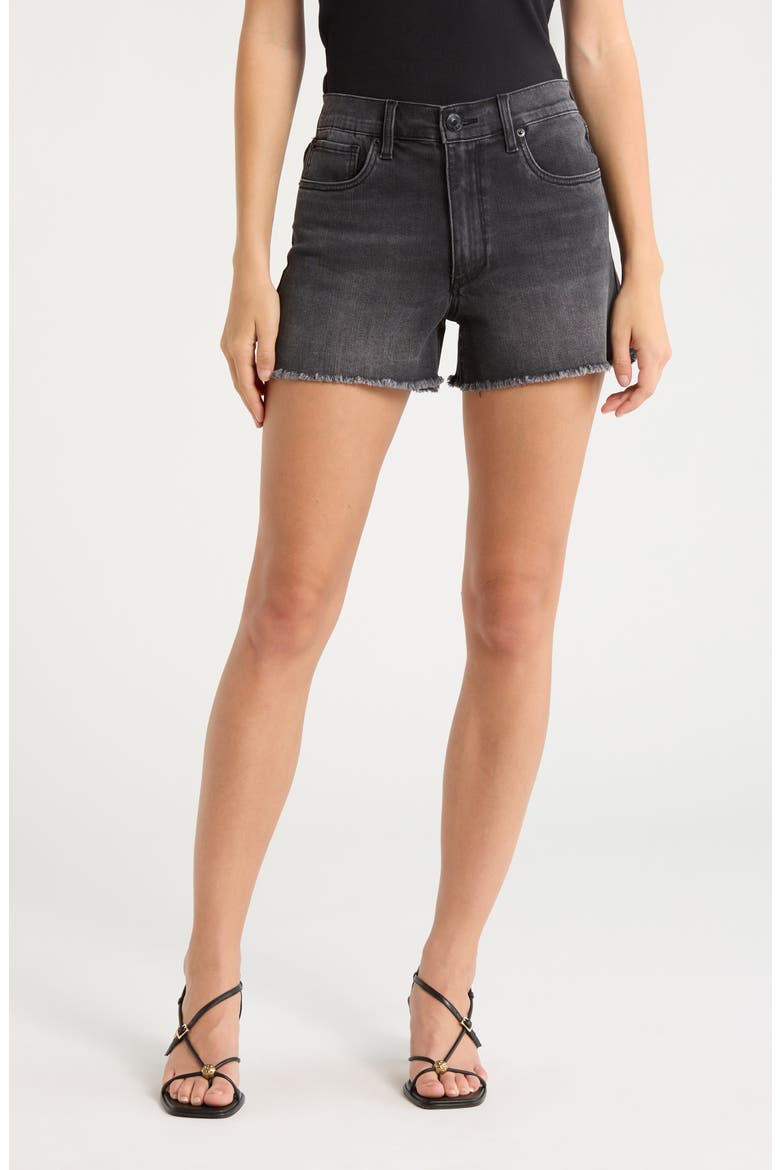 Layne Ultra High Waist Cutoff Jean Shorts, Main, color, BLACK