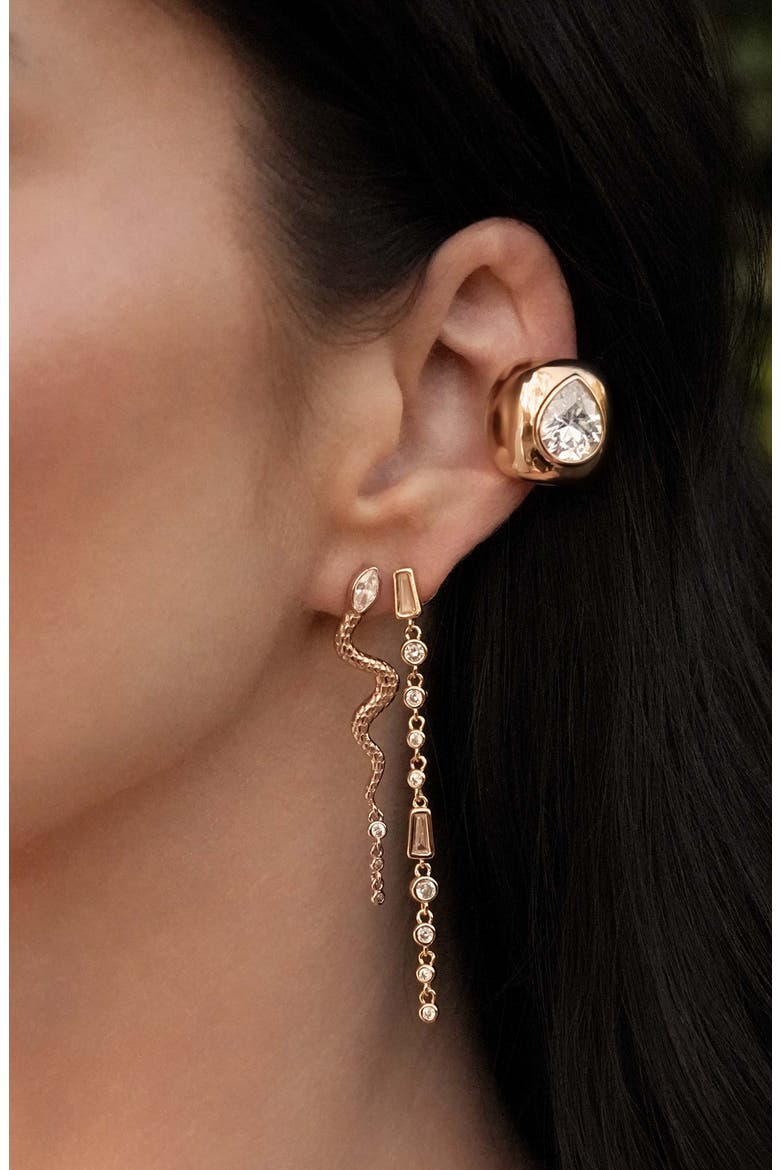 Brilliant Sparkle Single Ear Cuff, Alternate, color, GOLD