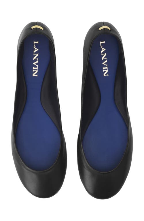Lanvin The Ballerina Flat In Leather In Black
