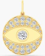 Everlee Evil Eye Medallion Lab Diamond Charm in 14K