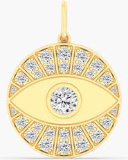 Everlee Evil Eye Medallion Lab Diamond Charm in 14K