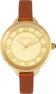 BERTHA Madison Sunray Dial Leather-Band Watch