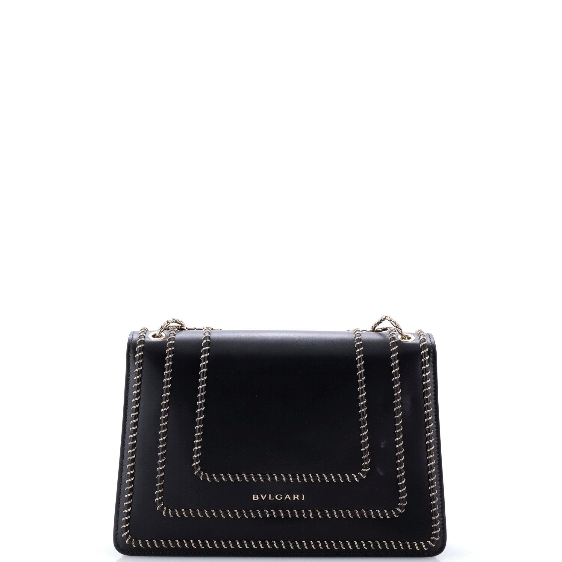 Serpenti Forever Shoulder Bag Embellished Leather Medium, Alternate, color, Black