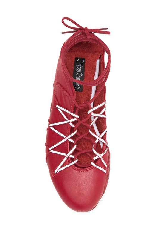 Jeffrey Campbell Regimen Ankle Wrap Sneaker In Red Combo