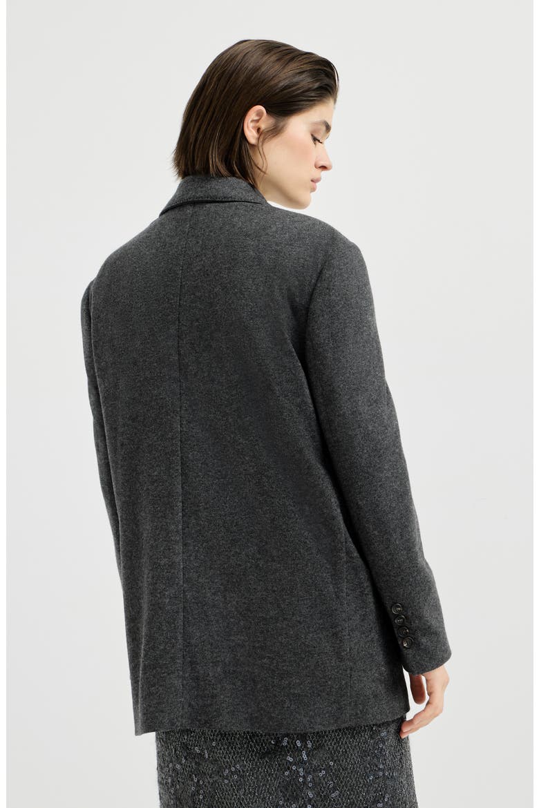 Cashmere jersey blazer with monili, Alternate, color, Anthracite