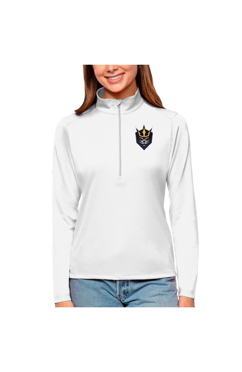 ANTIGUA Women's Antigua White San Diego Seals Tribute Quarter-Zip Pullover Top, Alternate, color, 