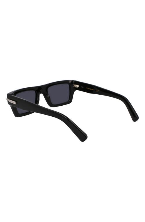 Ferragamo Prisma 50mm Rectangular Sunglasses In Black