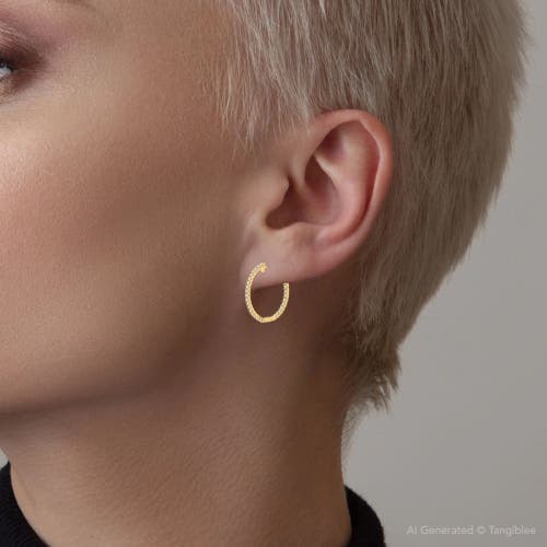 Bliss Diamond 1.75 Ct Lab Grown Diamond Hoops Inside Outside 1 1/3" 14k Gold Vault Lock