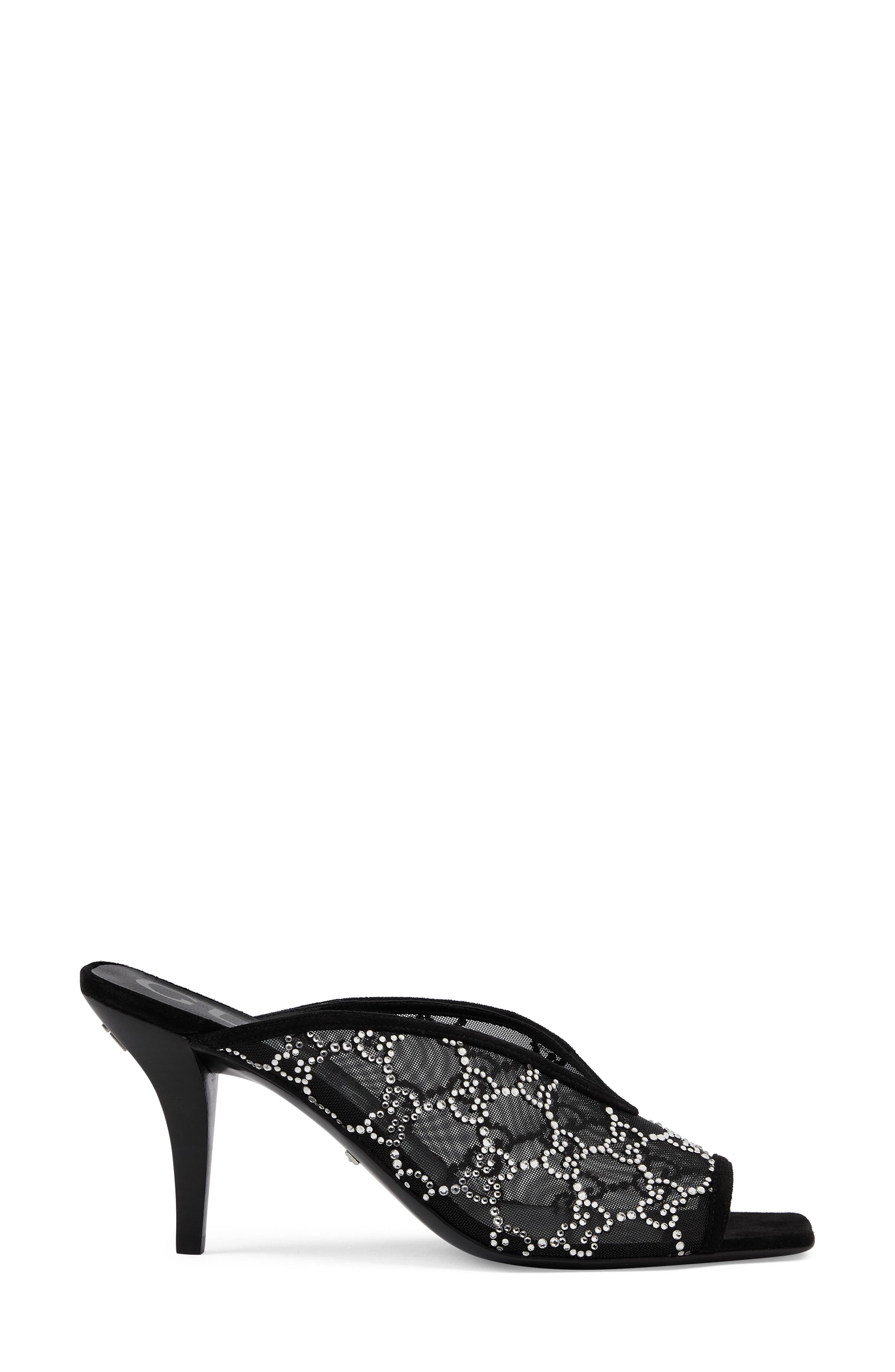 Gucci Tom GG Crystal Mesh Slide Sandal, Alternate, color, 
