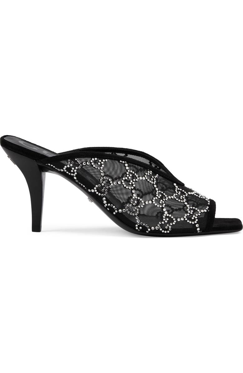 Gucci Tom GG Crystal Mesh Slide Sandal, Alternate, color,