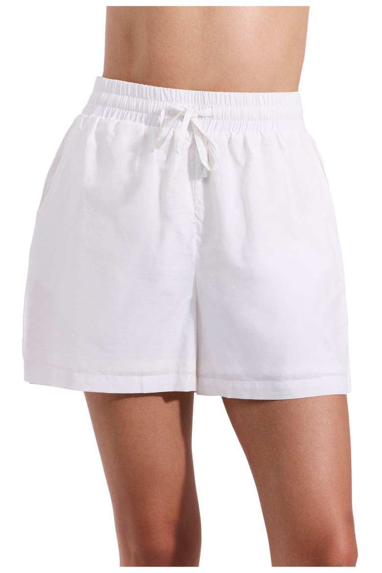 Amalfi Lace Drawstring Short Cover-Up, Main, color, White