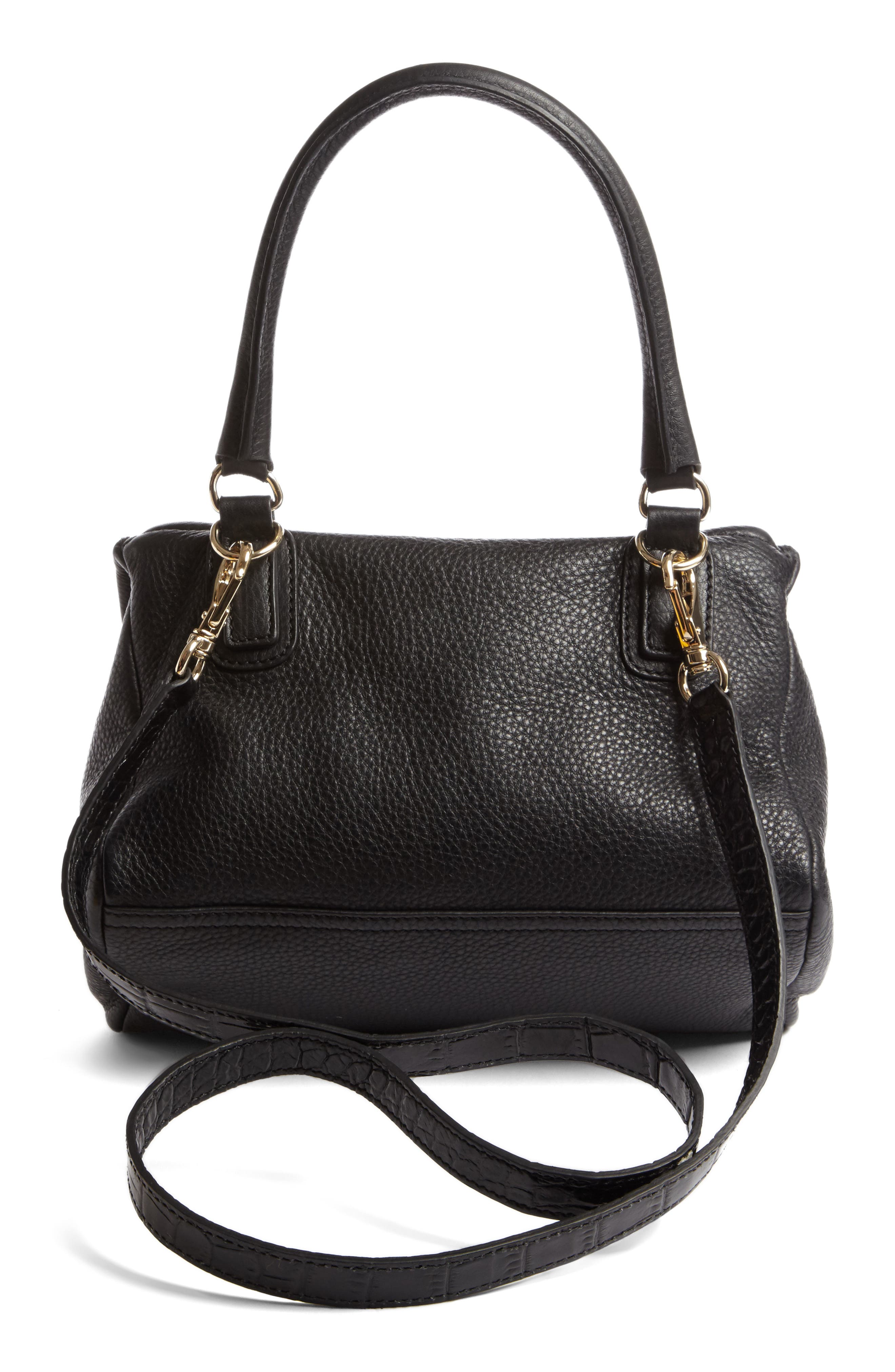 Givenchy Medium Pandora Croc Embossed Leather Satchel, Alternate, color, 