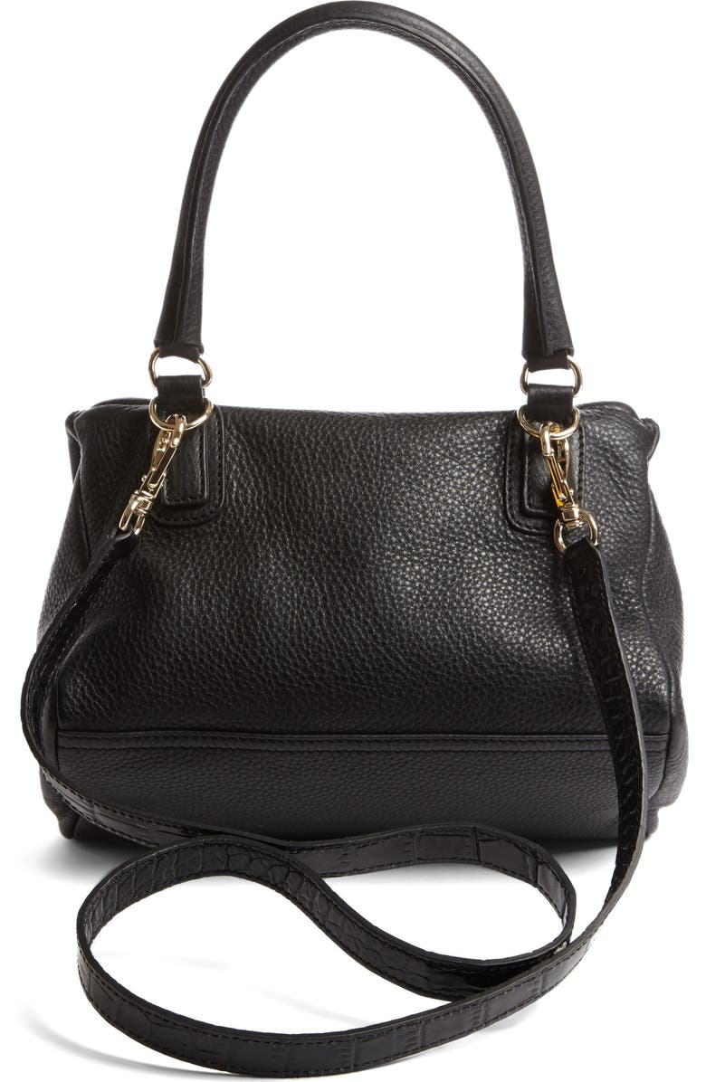 Givenchy Medium Pandora Croc Embossed Leather Satchel, Alternate, color,