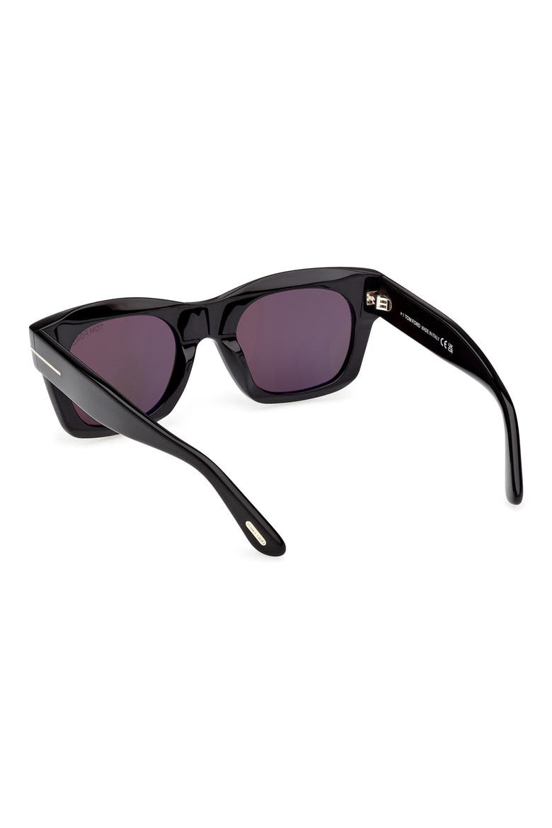 Emma 51mm Square Sunglasses, Alternate, color, SHINY BLACK / SMOKE LENS