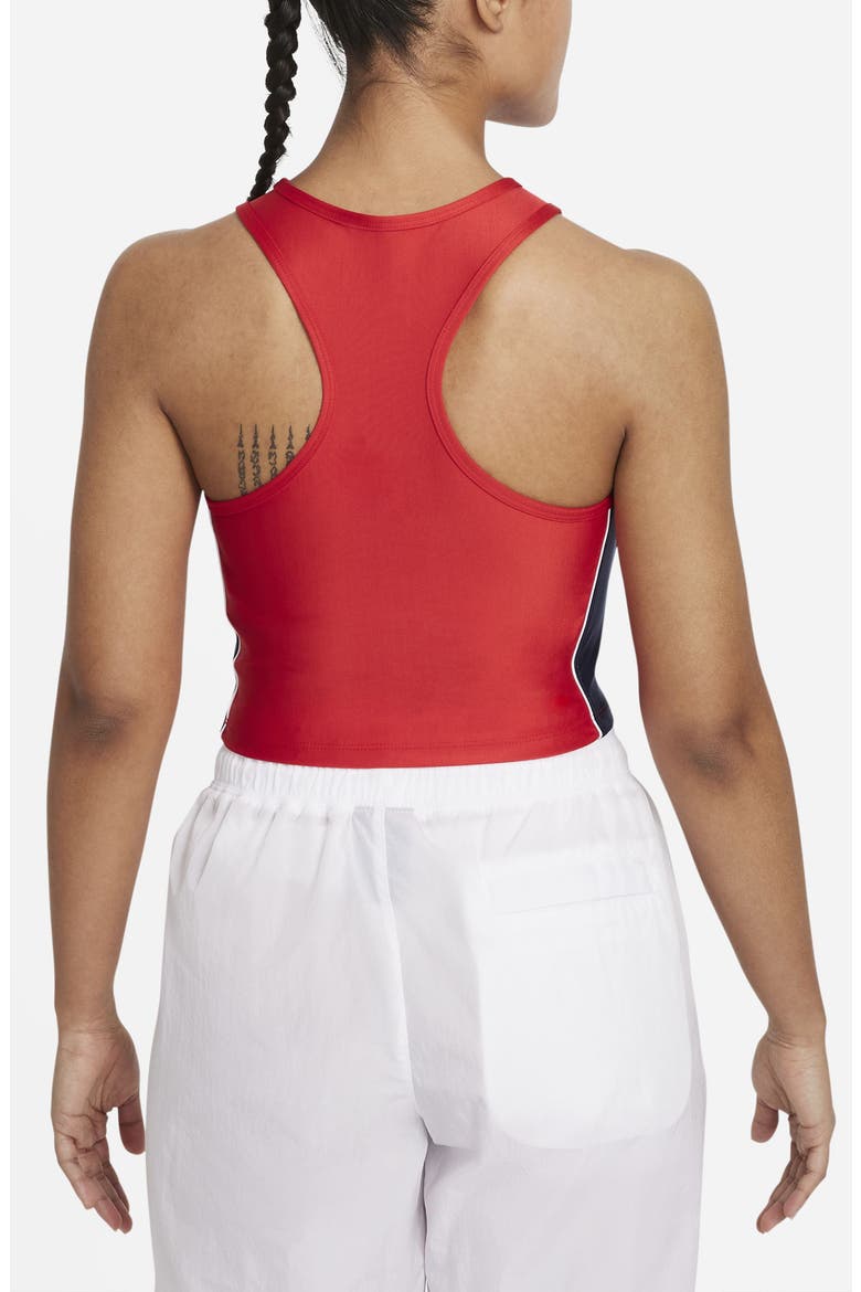 Nike Essential Racerback Crop Tank, Alternate, color, RED/ MIDNIGHT NAVY/ WHITE