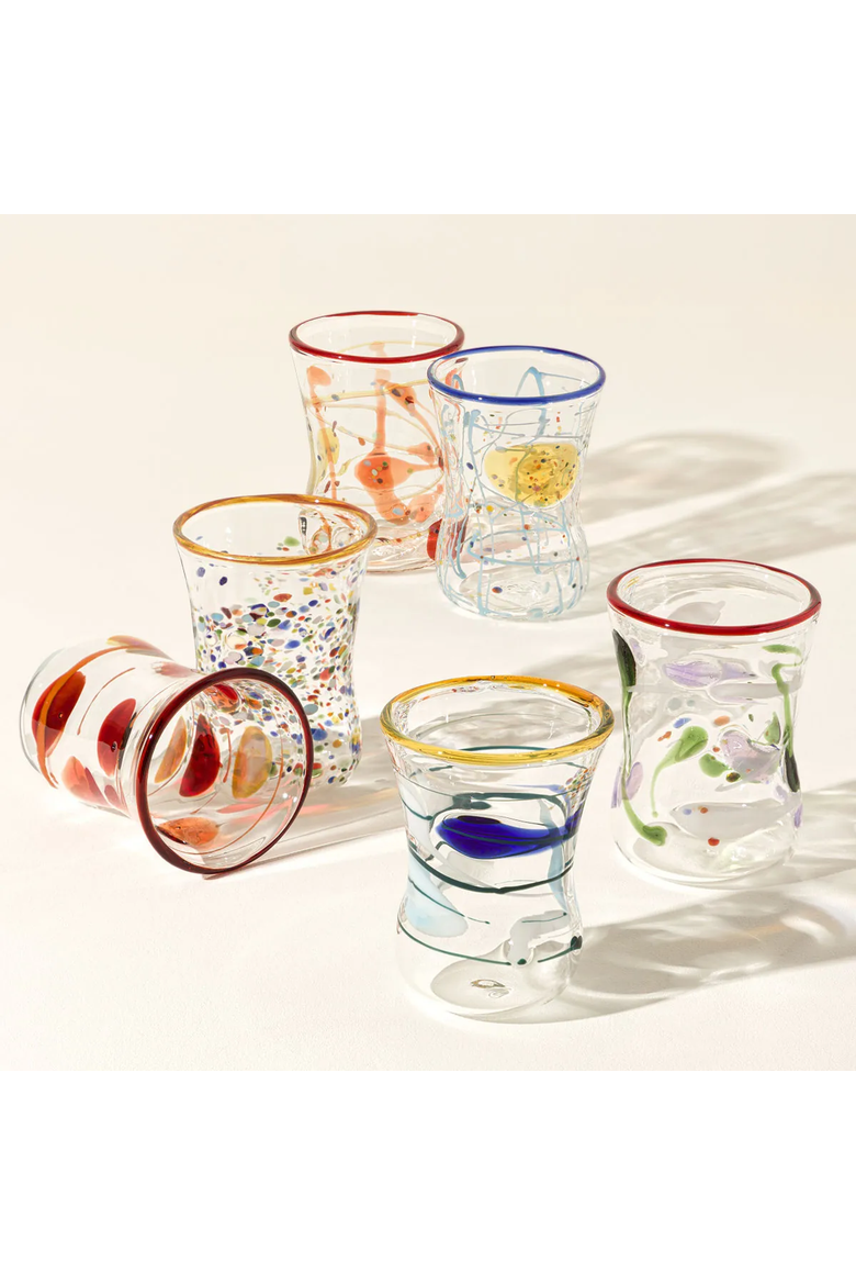 Goto Venetian Wine Glasses - Set of 6 by Massimo Lunardon, Main, color, Multicolor