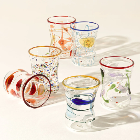 Goto Venetian Wine Glasses - Set of 6 by Massimo Lunardon