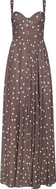 L'AGENCE Rosette Dot Sleeveless Maxi Dress