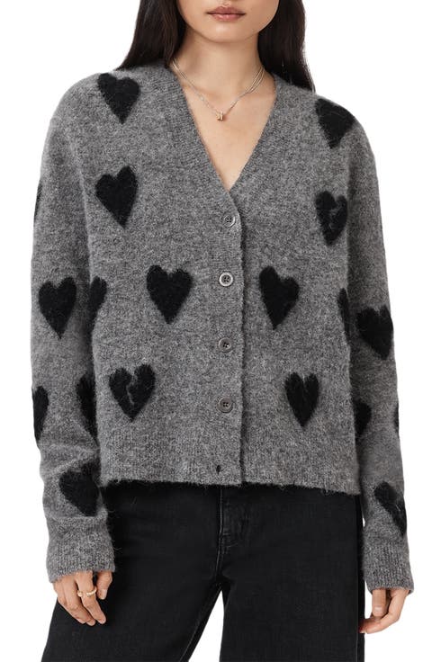 Amora Heart Alpaca & Wool Blend Cardigan
