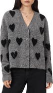 AllSaints Amora Heart Alpaca & Wool Blend Cardigan