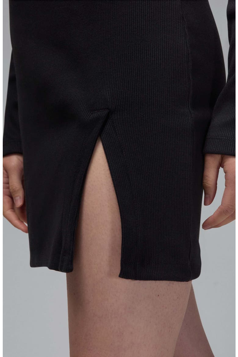 Long Sleeve Knit Minidress, Alternate, color, BLACK/ WHITE