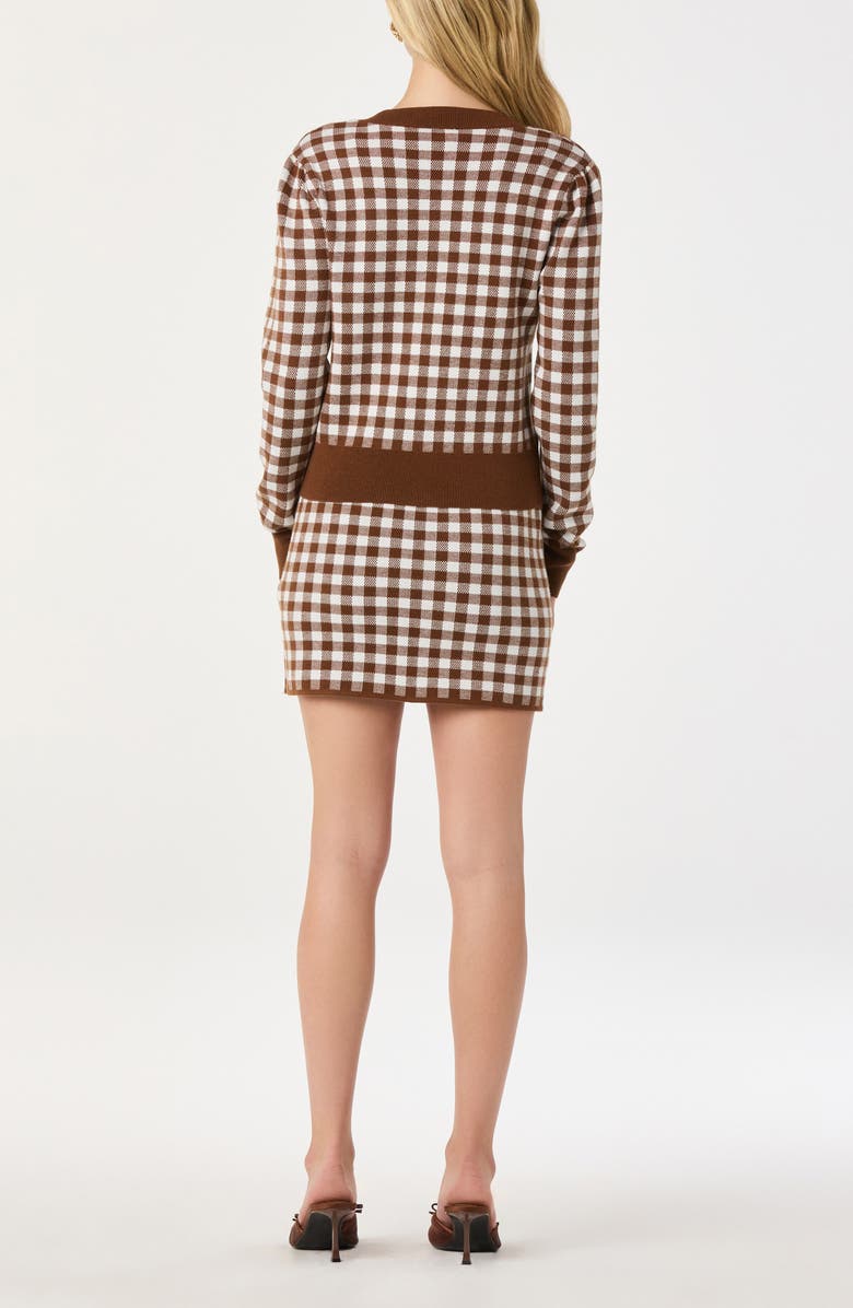 ASTR the Label Gingham Cardigan, Alternate, color, Brown Gingham