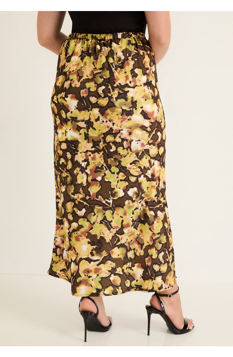 June + Vie Satin Side-Slit Midi Skirt, Alternate, color, Watercolor Floral