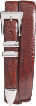 Torino Alligator Embossed Leather Belt