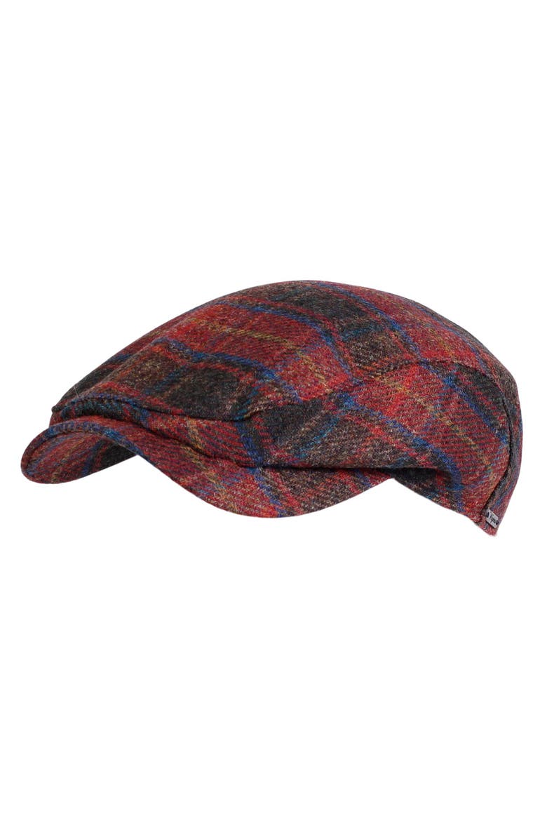 Wigens Men's New Tartan Wool Ivy Contemporary Cap, Main, color, Bordeaux