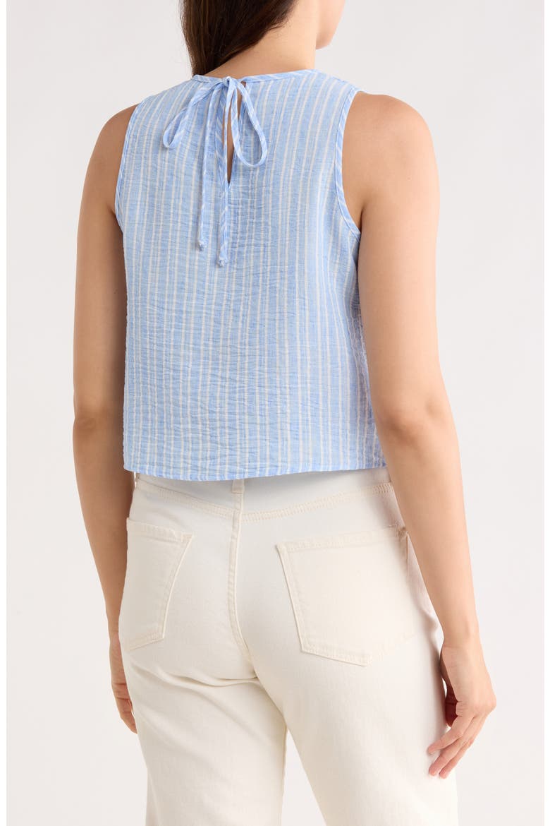 Stripe Sleeveless Cotton Top, Alternate, color, CHAMBRAY