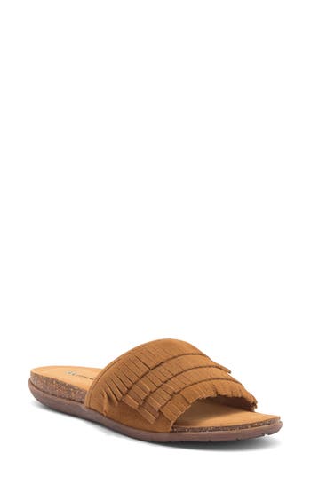 Mykos Clea Fringe Sandal In Brown