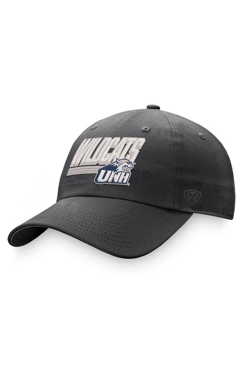TOP OF THE WORLD Men's Top of the World Charcoal New Hampshire Wildcats Slice Adjustable Hat, Main, color, 