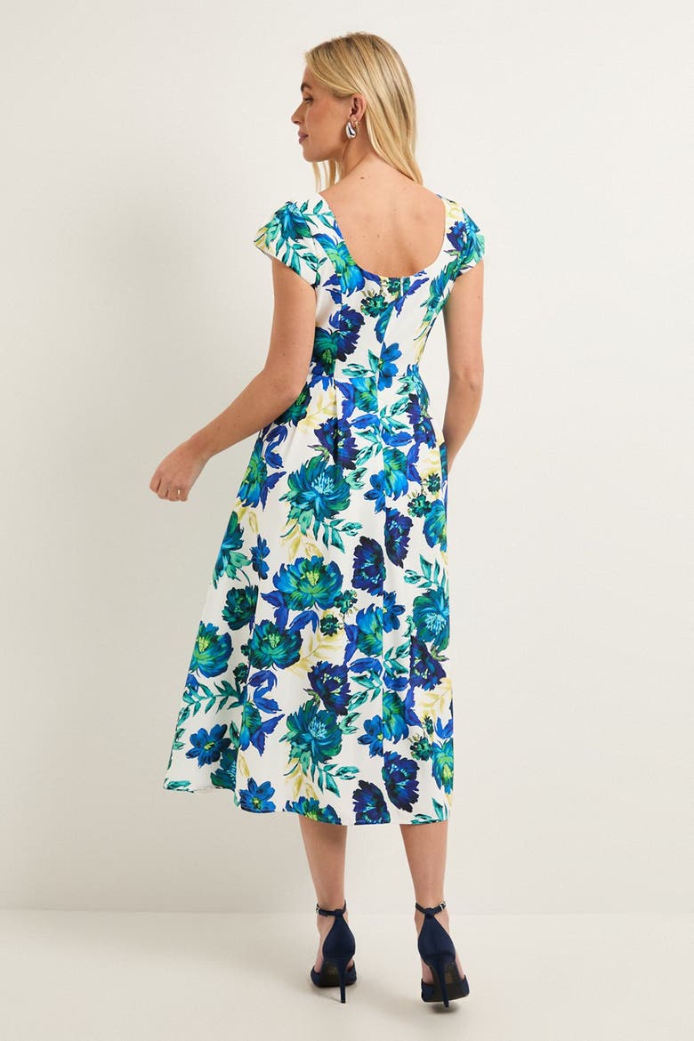 Ottoman Fit & Flare Midaxi Dress, Alternate, color, Ivory