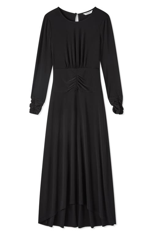 Lk Bennett Christie Ruched Long Sleeve Maxi Dress In Black