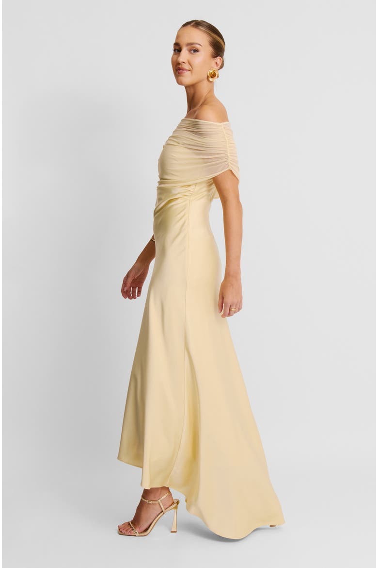 Bardot Satin Maxi Dress, Alternate, color, Pale Lemon