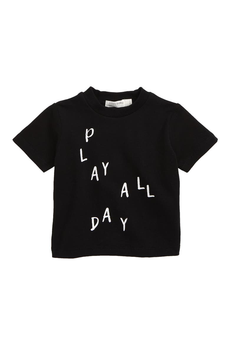 miles baby Graphic T-Shirt, Main, color, BLACK