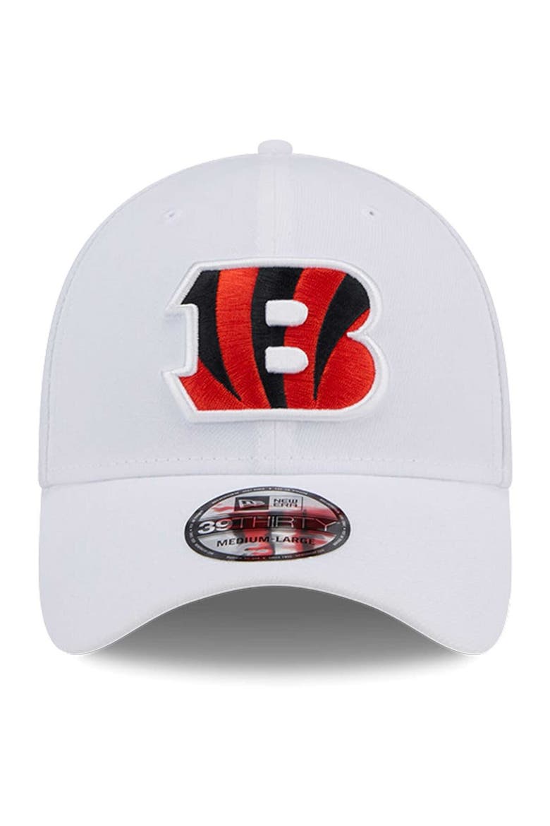 Men's New Era White Cincinnati Bengals Main 39THIRTY Flex Hat, Alternate, color, White