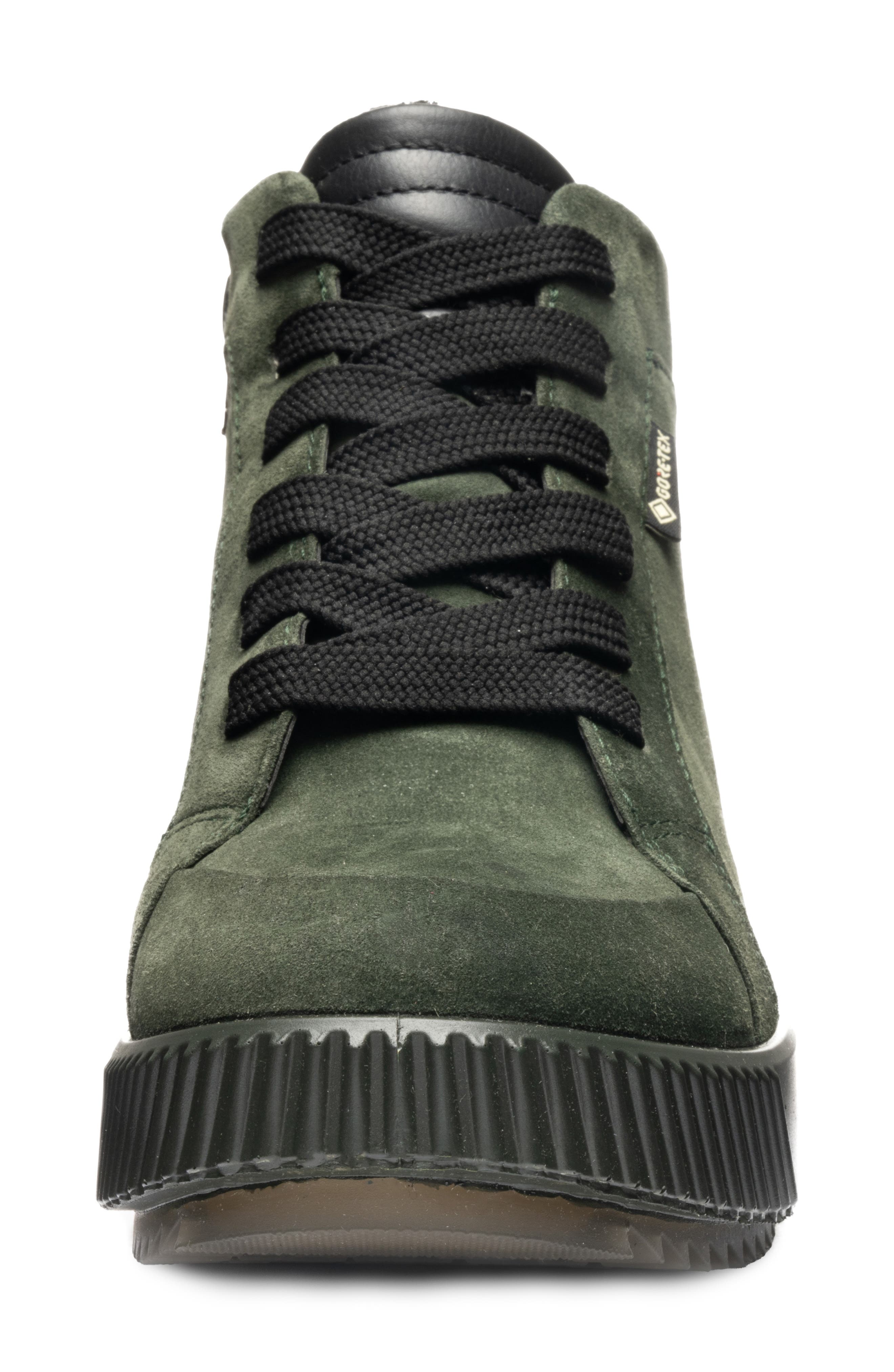 Dahlia Waterproof Faux Fur Lined Sneaker, Alternate, color, GREEN/ BLACK