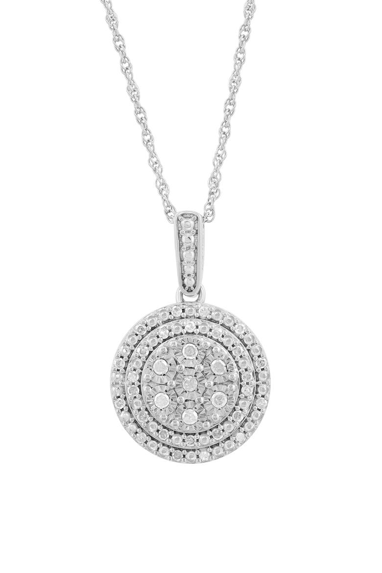 Sterling Silver Diamond Pendant Necklace, Alternate, color, SILVER
