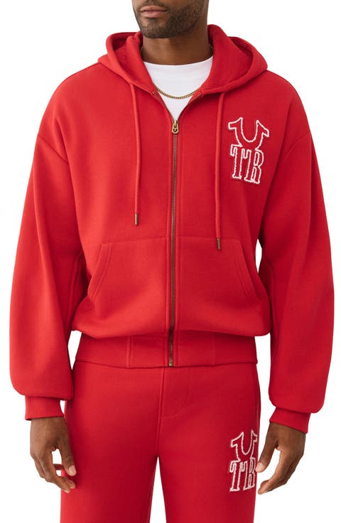 Rib Stitch Boxy Fit Zip Hoodie